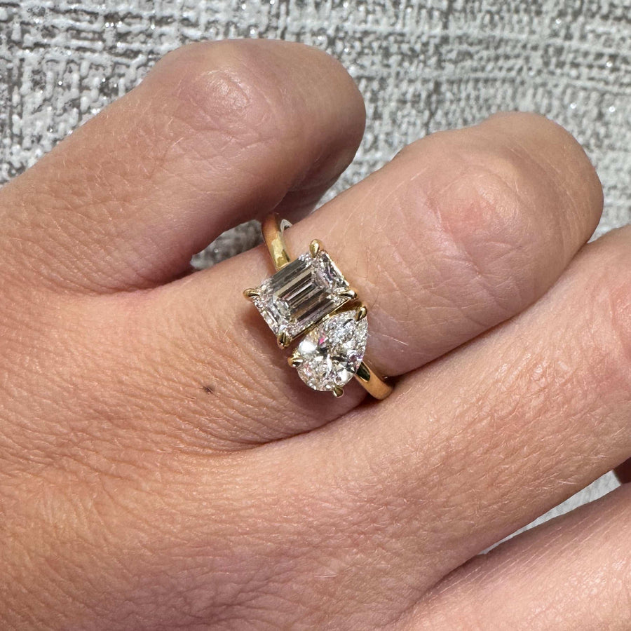 18ct yellow gold Toi et Moi Lab Grown Diamond Engagement Ring