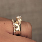 18ct Yellow Gold Solitaire With Blossom Diamonds Engagement Ring