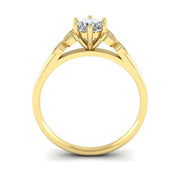 18ct Yellow Gold Solitaire With Blossom Diamonds Engagement Ring