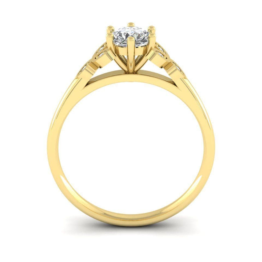 18ct Yellow Gold Solitaire With Blossom Diamonds Engagement Ring