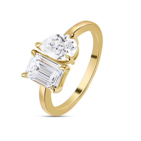 18ct yellow gold Toi et Moi Lab Grown Diamond Engagement Ring