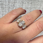 3 oval diamond trilogy engagement ring lab grown diamonds in 18ct yellow gold