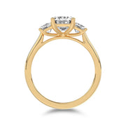 18ct yellow gold Lab Grown Diamond Trilogy Ring all Oval Cuts