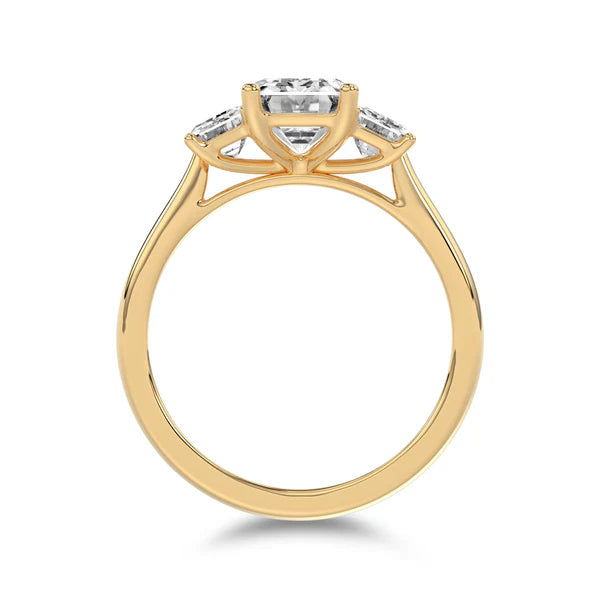 18ct yellow gold Lab Grown Diamond Trilogy Ring all Oval Cuts