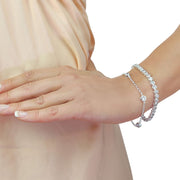 Silver And Diamond Rubover Tennis Bracelet