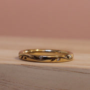 Gold Floral Engraved Wedding Ring