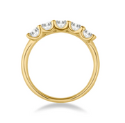 18ct yellow gold Lab Grown  Emerald Cut 5 Diamond Engagement Ring