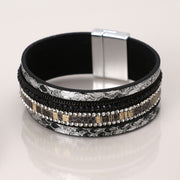 Black and grey mix faux snakeskin bracelet