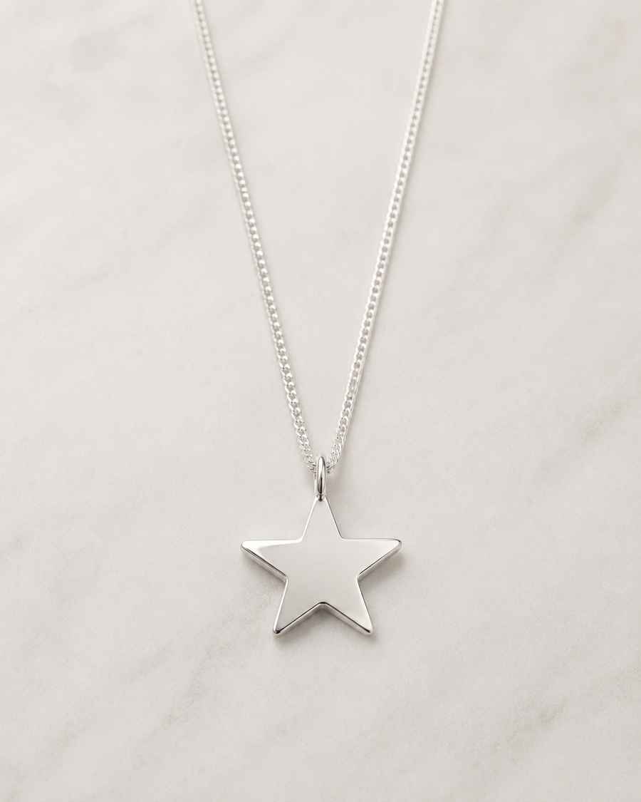 Superstar Necklace — Personalised Silver Star | Free Engraving
