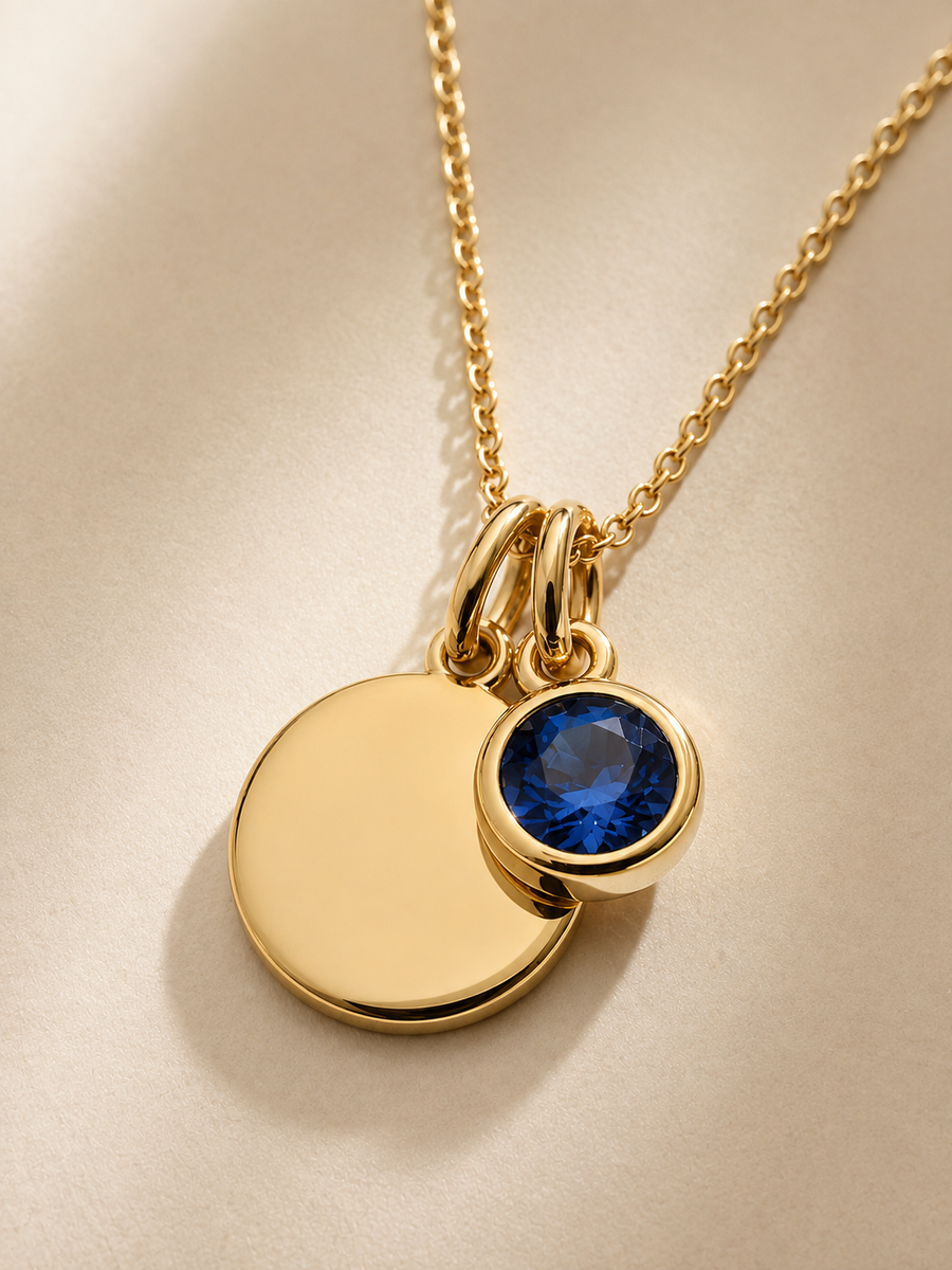 Personalised Gold Birthstone Necklace