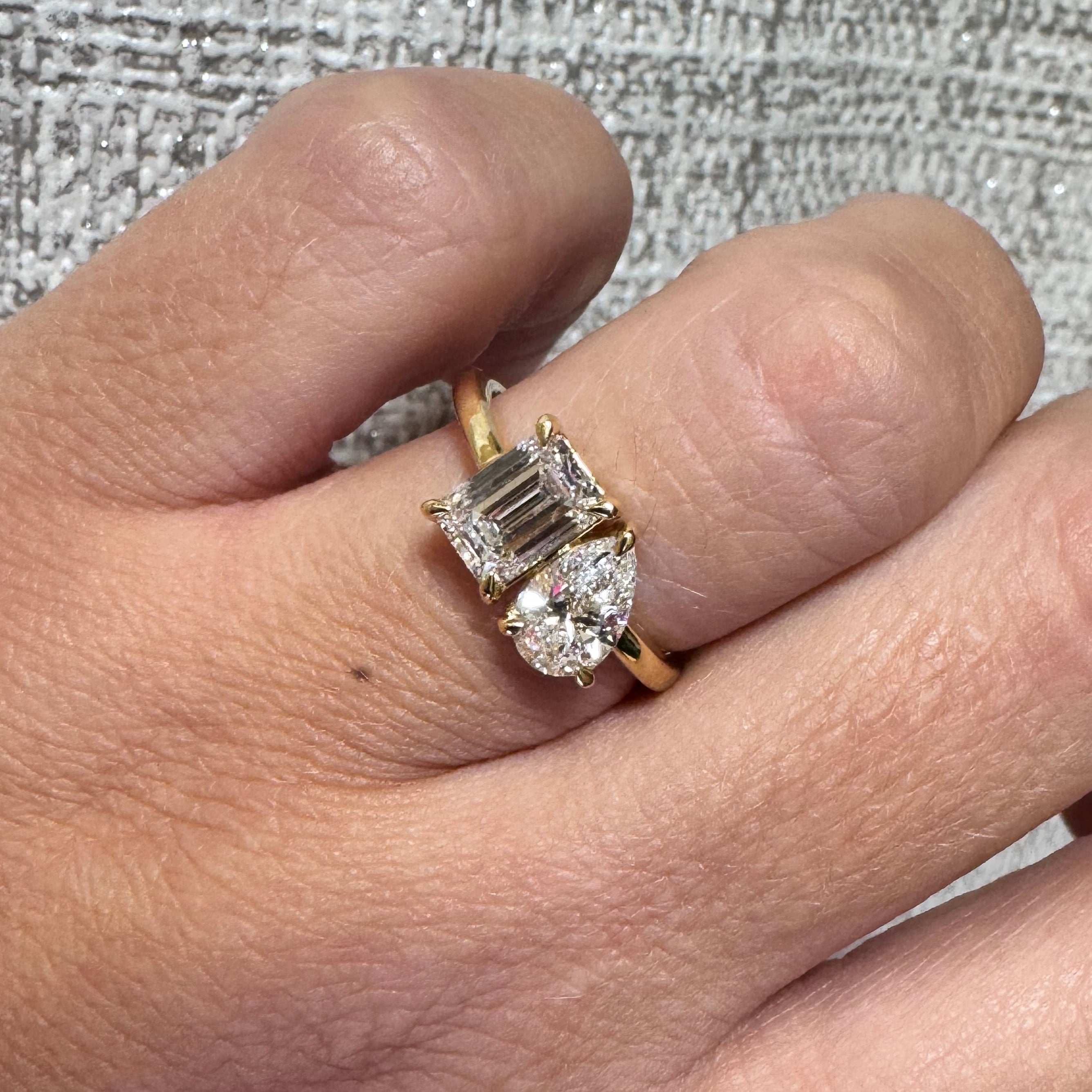 18ct yellow gold Toi et Moi Lab Grown Diamond Engagement Ring