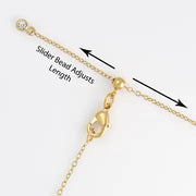 CZ Starburst Slider Necklace in Silver or Gold