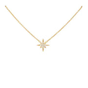 CZ Starburst Slider Necklace in Silver or Gold