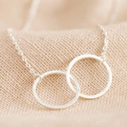 Lisa Angel Brushed Interlocking Hoop Necklace