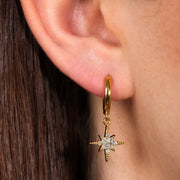 Scream Pretty Gold Starburst Hoop Earrings