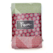 Pink/blue mix chevron weave fringed winter scarf