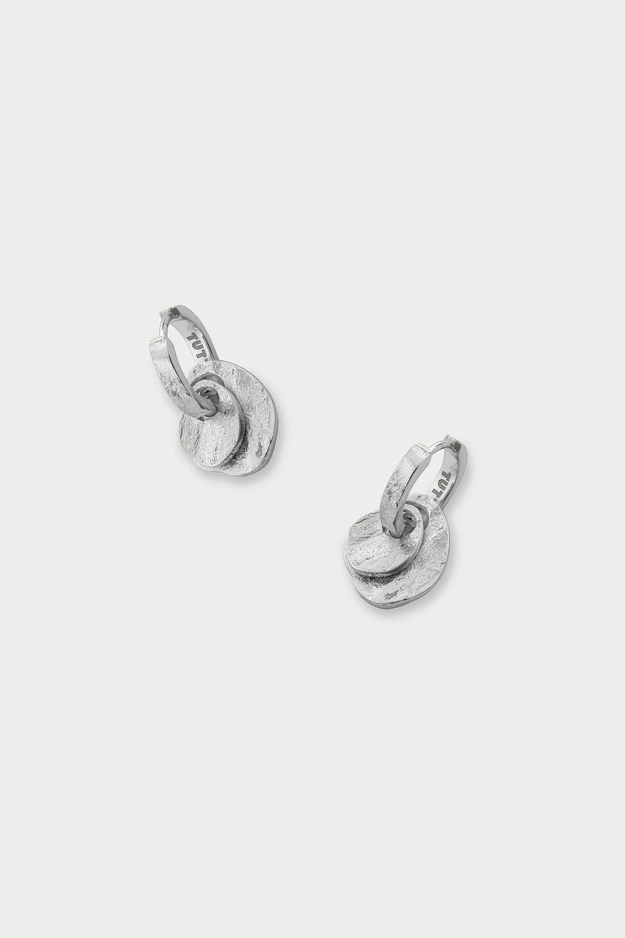 Tutti Silver Double Disc Hoop Baia Earrings