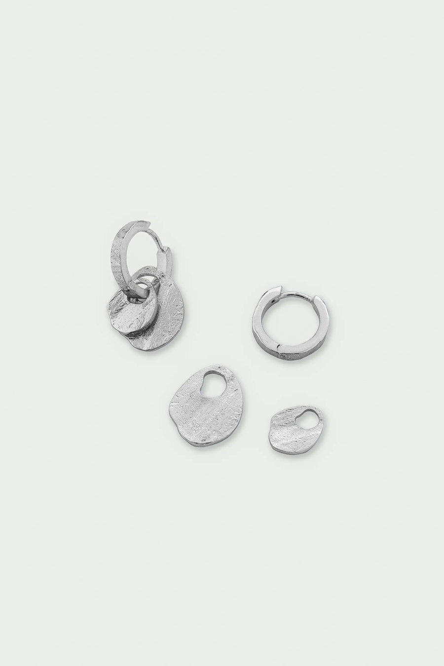 Tutti Silver Double Disc Hoop Baia Earrings