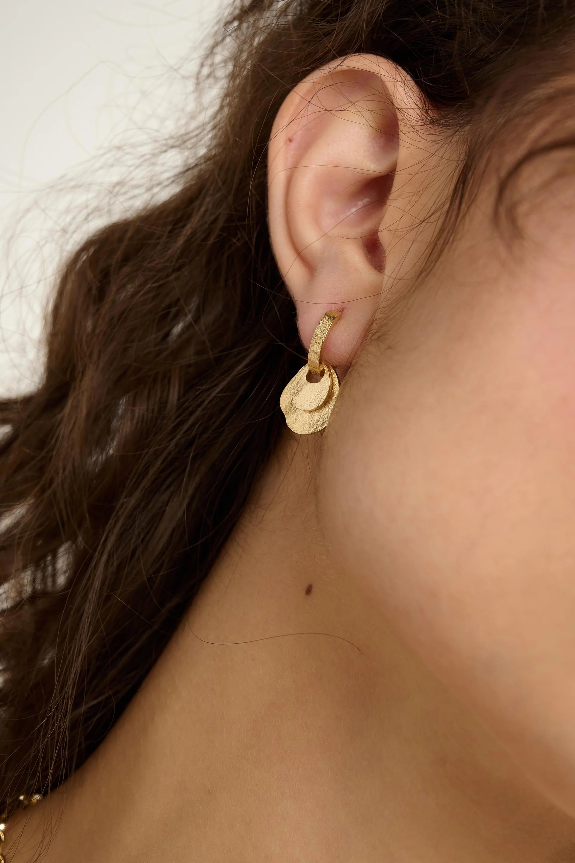 Tutti Gold Double Disc Hoop Baia Earrings