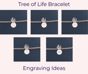 Sterling Silver Personalised Tree Of Life Charm Bracelet Free Engraving