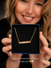 Personalised Gold Plated Bar Necklace — Sterling Silver, Free Engraving, Won't Tarnish