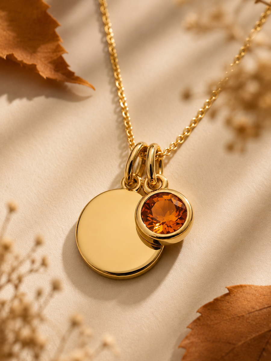 Personalised Gold Birthstone Necklace