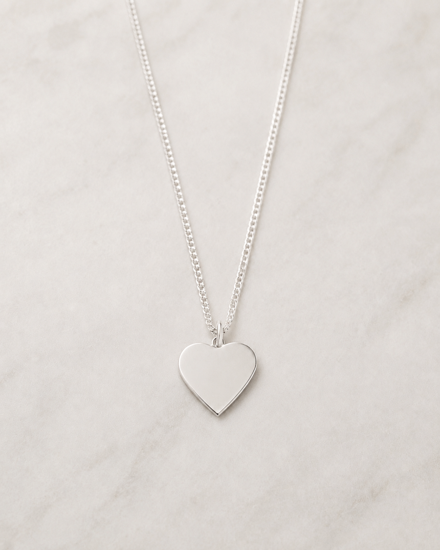 Personalised Silver Initial Heart Necklace | Free Engraving