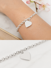 Personalised Sterling Silver Heart Bracelet | Free Double-Sided Engraving