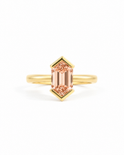 18ct Yellow Gold 1.66ct Pink Hexagon Lab-Grown Diamond Solitaire Ring