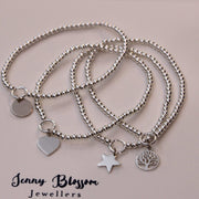 Stretchy Ball Bracelets With Personalised Charm