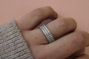 Triple Row Diamond Eternity Dress Ring
