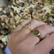 2.00ct Radiant Cut Champagne Diamond Trilogy Ring In 18ct Yellow Gold