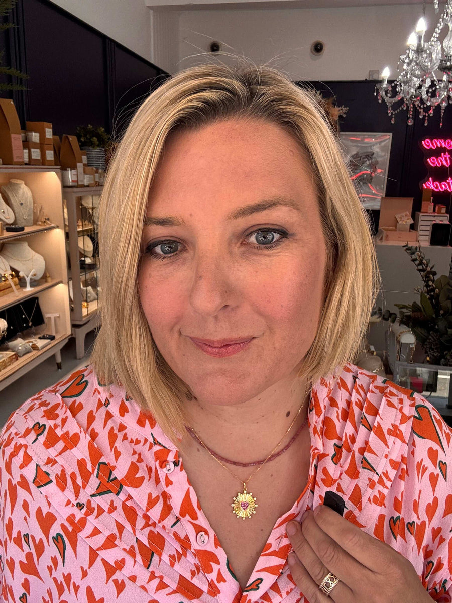 Gold statement heart necklace