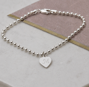 Sterling Silver Stacking Ball Bracelet With Personalised Charm