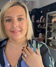 Dainty Cz shape charm necklace on paperlink chain