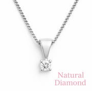 0.10ct Natural Mined Diamond solitaire timeless pendant