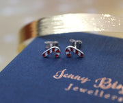 MainlySilver Children's Candy Cane Stud Earrings