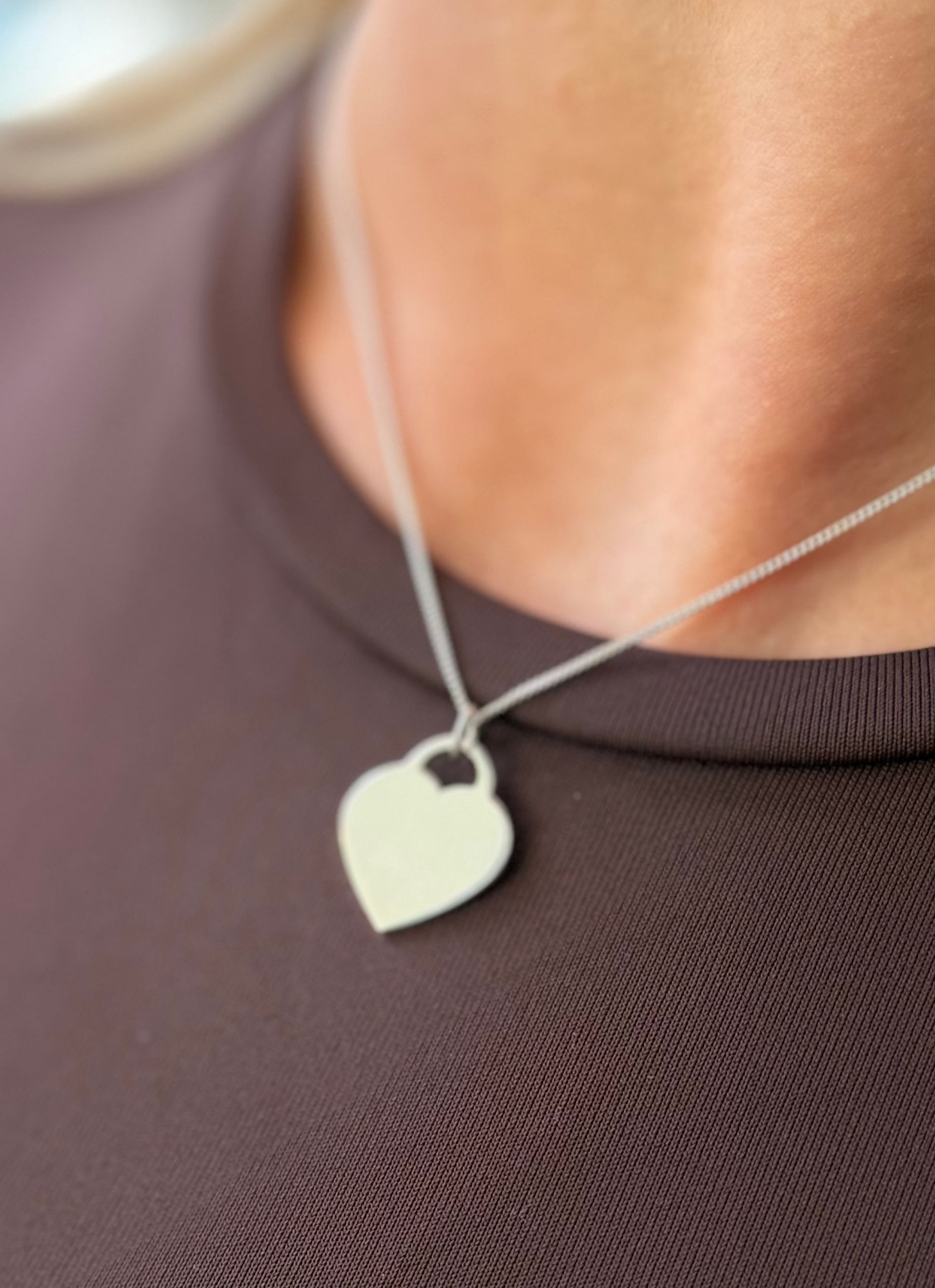 Sterling Silver Lock Heart Necklace Mrs Hinch Style Heart Necklace