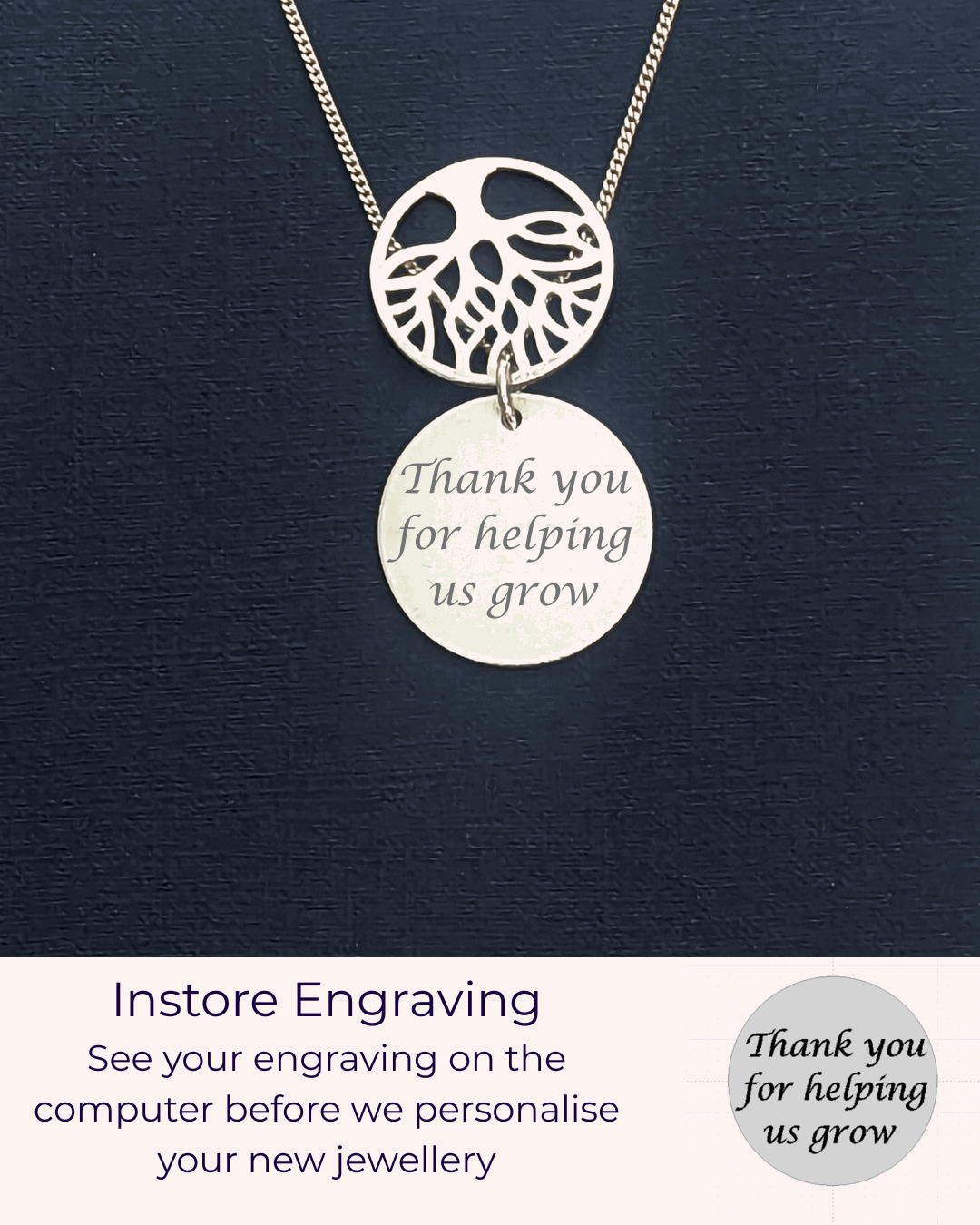 Sterling Silver Large Tree Of Life Necklace Big Enough For Lots Of Names