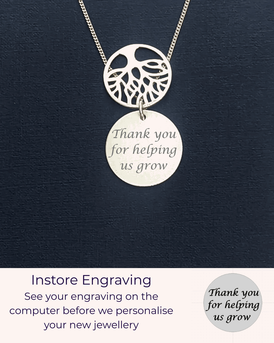 Sterling Silver Large Tree Of Life Necklace Big Enough For Lots Of Names