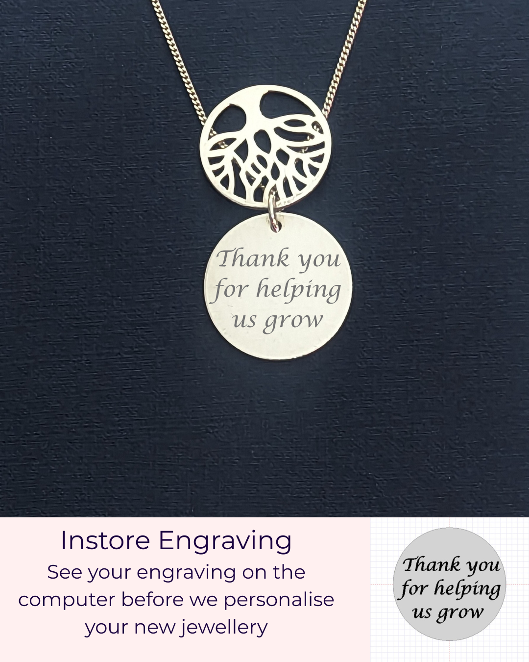 Sterling Silver Large Tree Of Life Necklace Big Enough For Lots Of Names