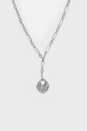 Tutti Silver Disc Pendant Baia Lariat Necklace