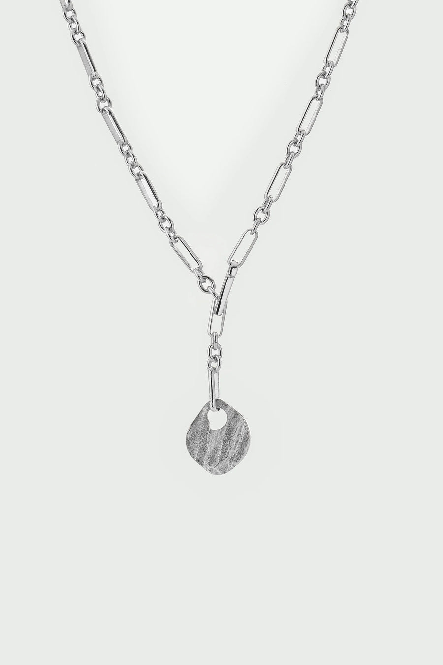Tutti Silver Disc Pendant Baia Lariat Necklace