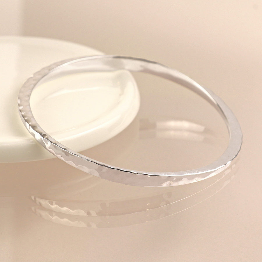 Sterling Silver Hammered Bangle