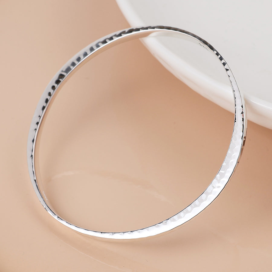 Sterling Silver Hammered Bangle