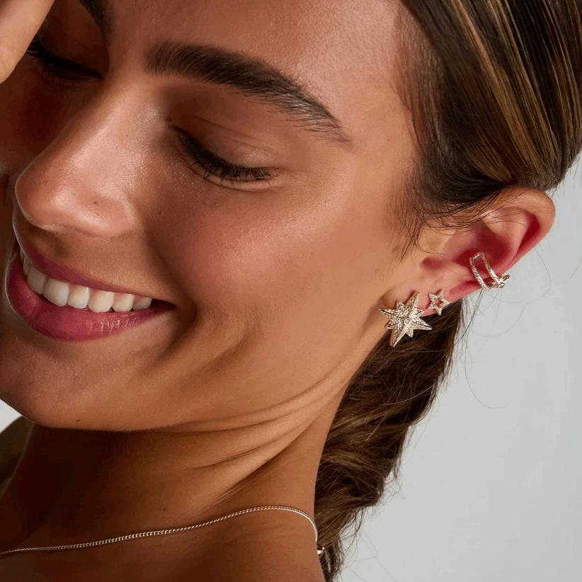 Tutti and Co Gold Star Faith Earrings