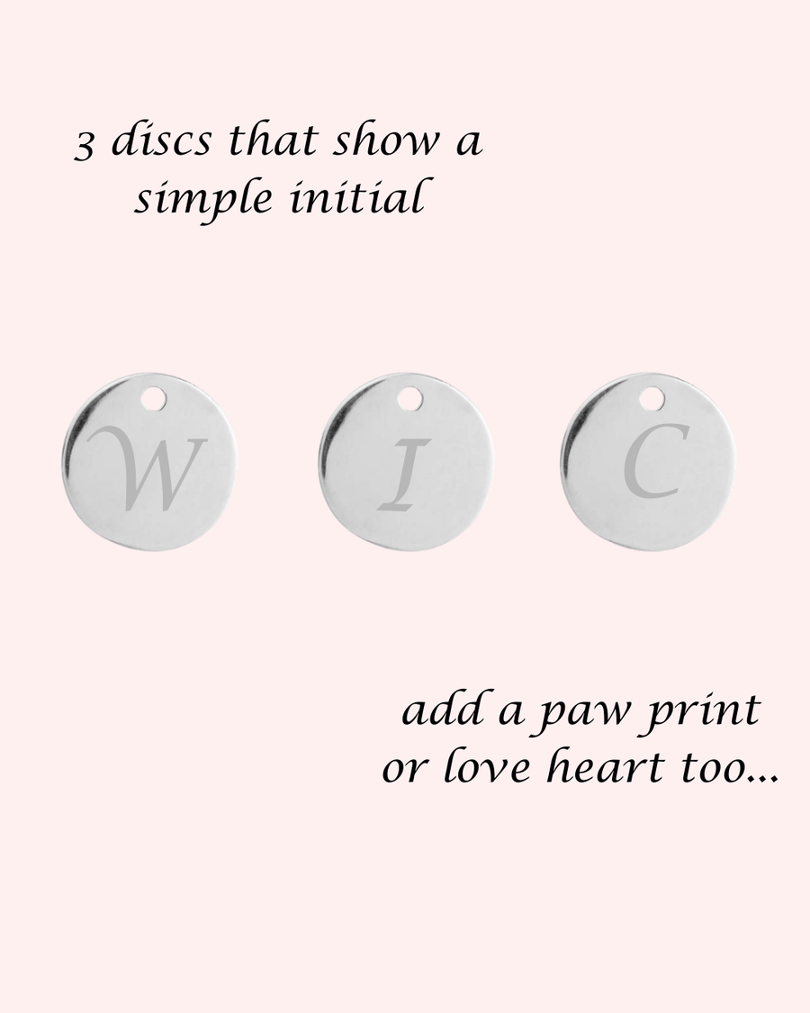 Sterling Silver Trio Of Love Disc Charm Necklace Free Engraving