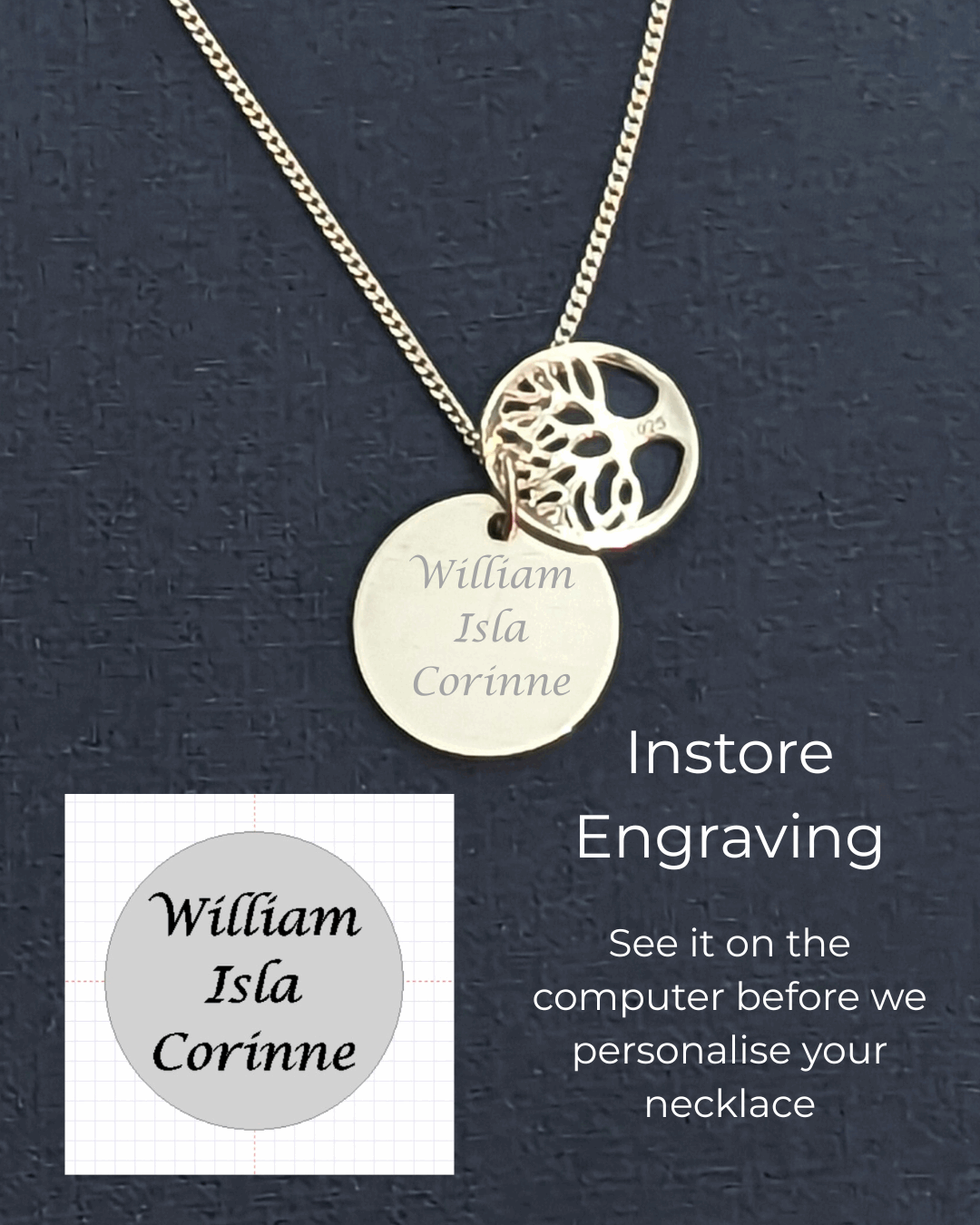 Sterling Silver Small Tree Of Life Pendant With Free Engraving