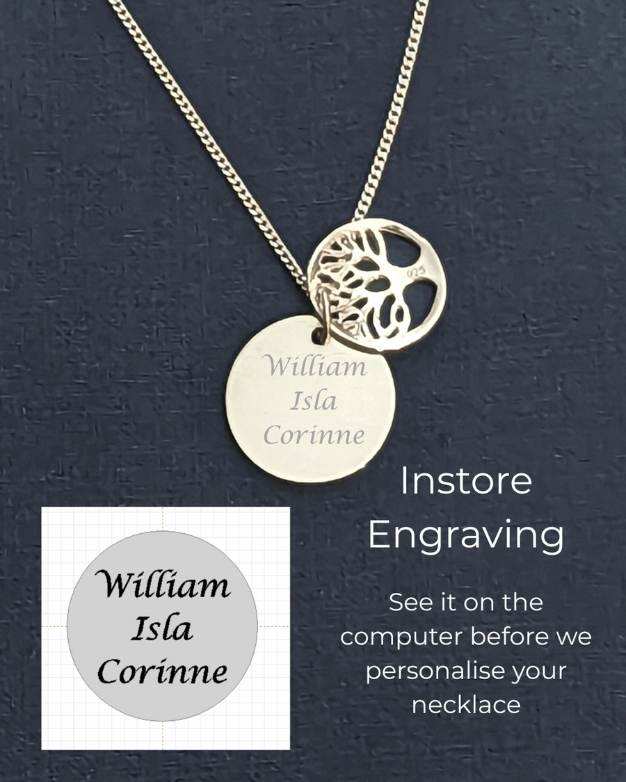 Sterling Silver Small Tree Of Life Pendant With Free Engraving