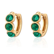 Scream Pretty Malachite Cabuchon Huggie Hoop Earrings